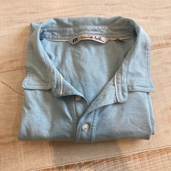Travis Matthew | Mens Light Blue Heathered Golf Polo | Size XL - Picture 7 of 7